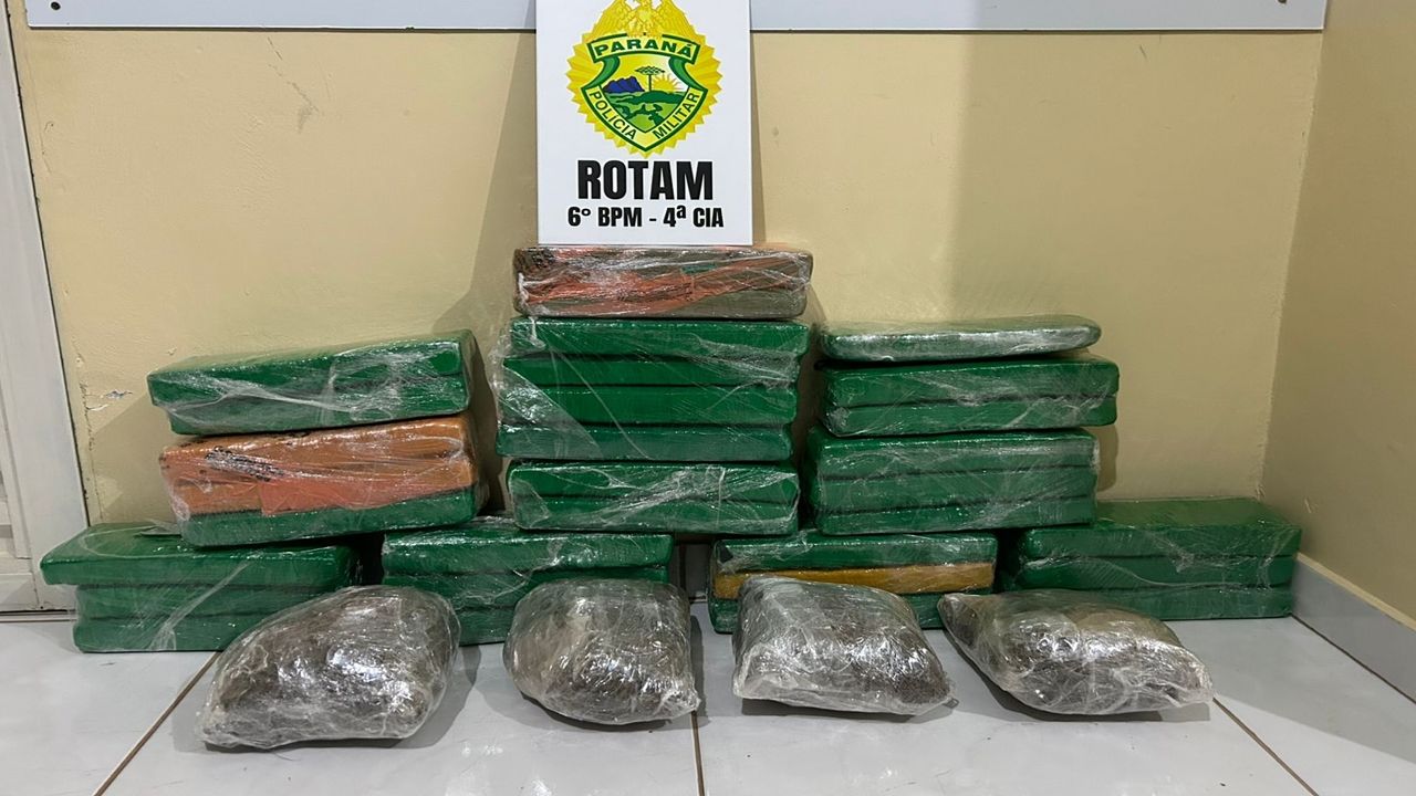 Adolescente é apreendido com 25 kg de maconha em ônibus na rodoviária de Santa Tereza do Oeste