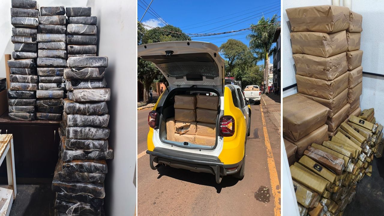 Ação conjunta apreende mais de uma tonelada de maconha e prende três em Cascavel