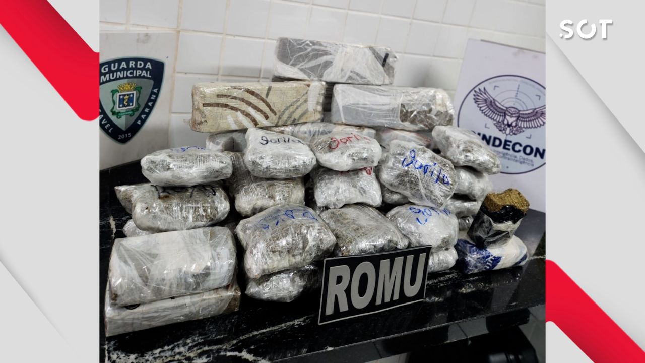 Três pessoas são detidas com mais de 15 kg de maconha na rodoviária de Cascavel