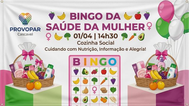 Imagem referente a notícia: PROVOPAR realiza “Bingo da Saúde da Mulher” com atividades educativas e foco no bem-estar em Cascavel
