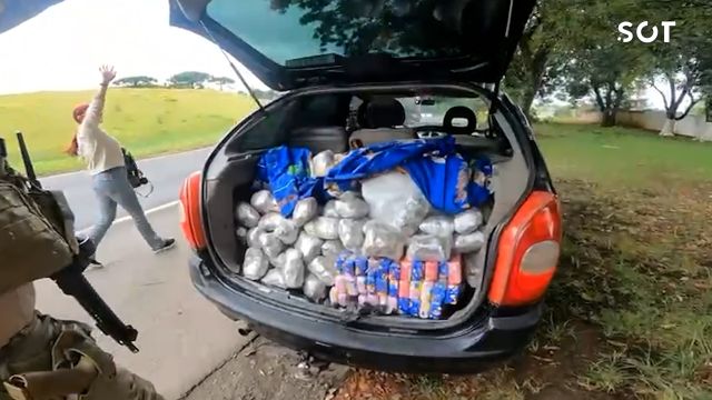 PRF apreende 157 kg de maconha e skunk durante fiscalização na BR-376 em Ponta Grossa