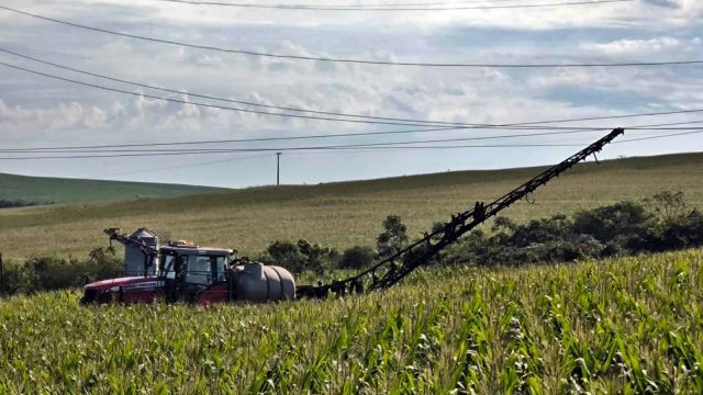 Imagem referente a notícia: Tratorista é resgatado após encostar máquina agrícola na rede elétrica em área rural de Palmitópolis