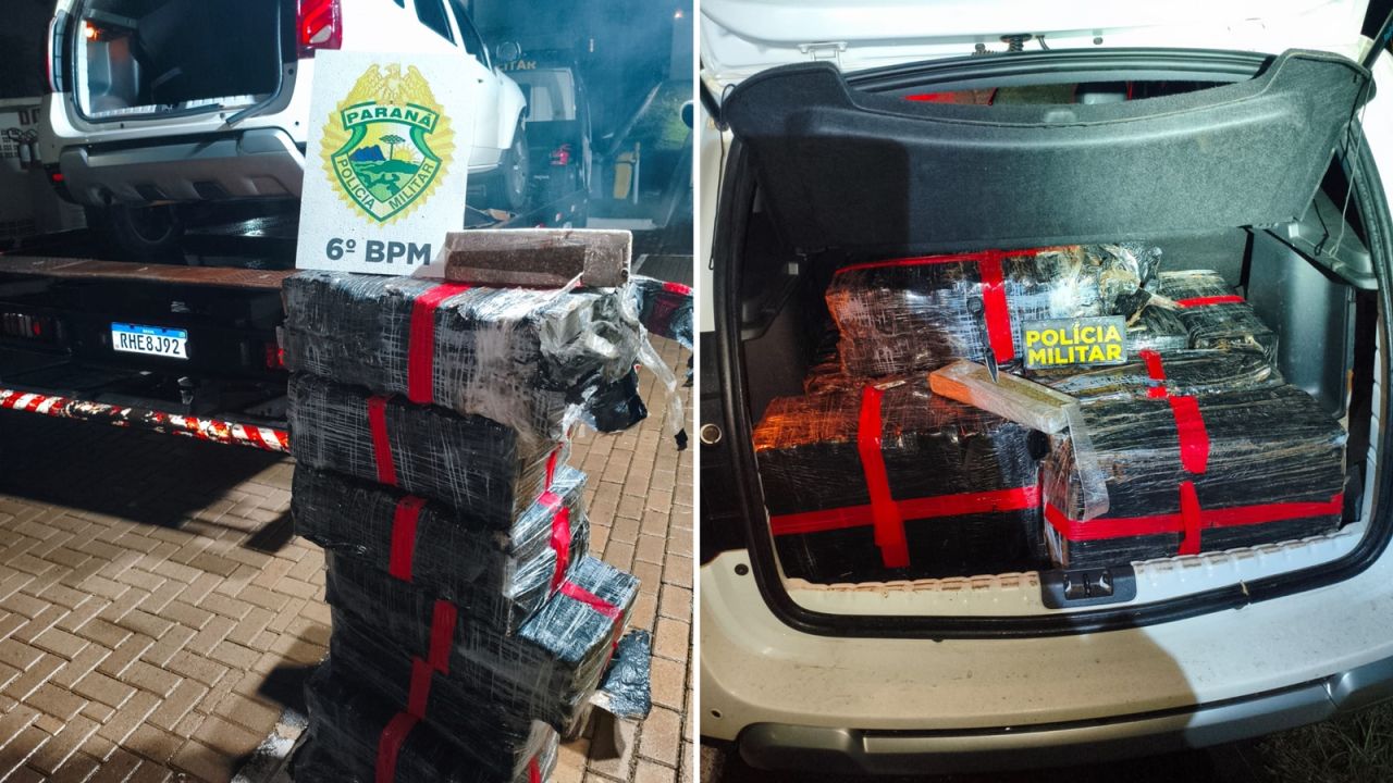 Perseguição na BR-277 termina com quase 188 kg de maconha apreendidos após fuga de suspeito