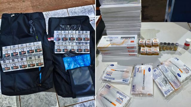 Imagem referente a notícia: Contrabando em ônibus intermunicipais leva à apreensão de cigarros, medicamentos e seringas em Cascavel