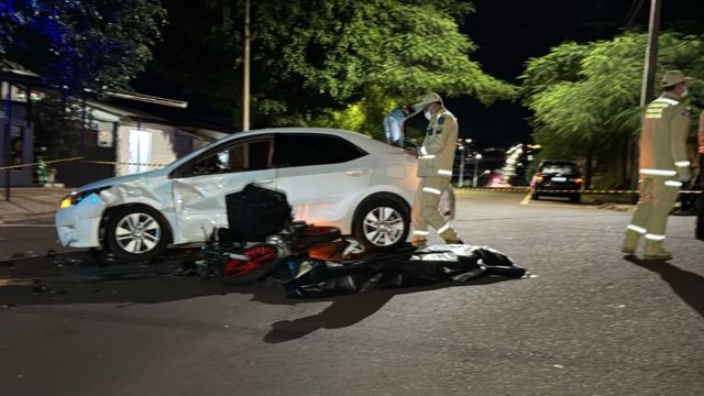 Imagem referente a notícia: Motociclista morre após colisão de trânsito no Bairro Brasília, em Cascavel