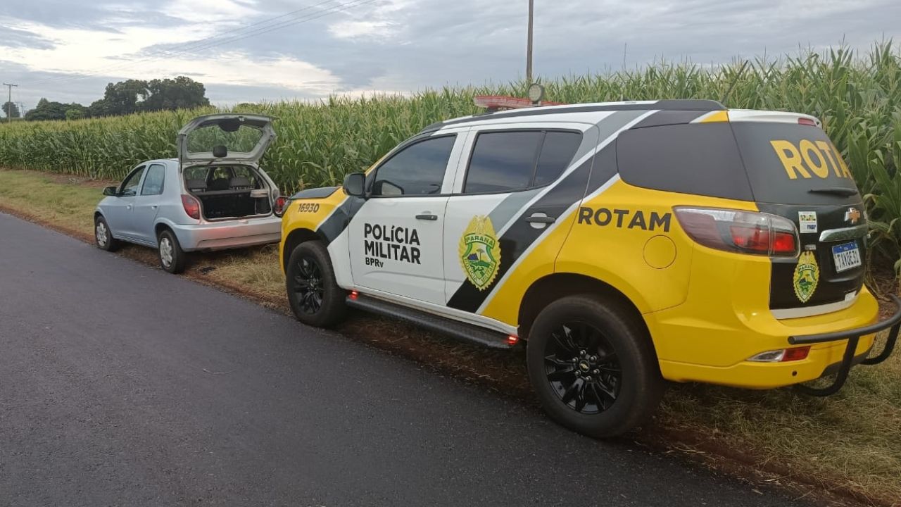 ROTAM apreende quase 2 kg de skunk em carro e prende jovem na PR-364, em Assis Chateaubriand