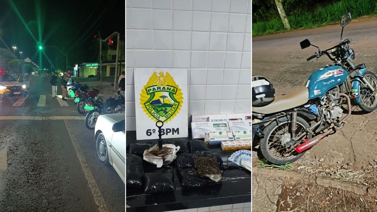 Ronda Policial: Motorista embriagado é preso e mulher é flagrada com mais de 3 kg de haxixe em ações da PM