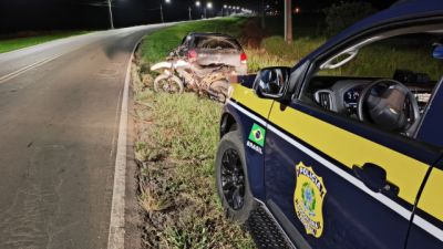 Imagem referente a notícia: Motociclista morre após colisão lateral na BR-153 em Imbituva; motorista estava embriagado