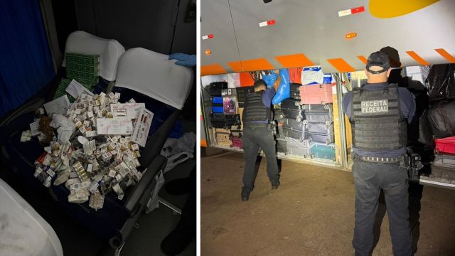 Receita Federal apreende carga de R$ 1 milhão em ônibus de turismo na BR-277, no Paraná