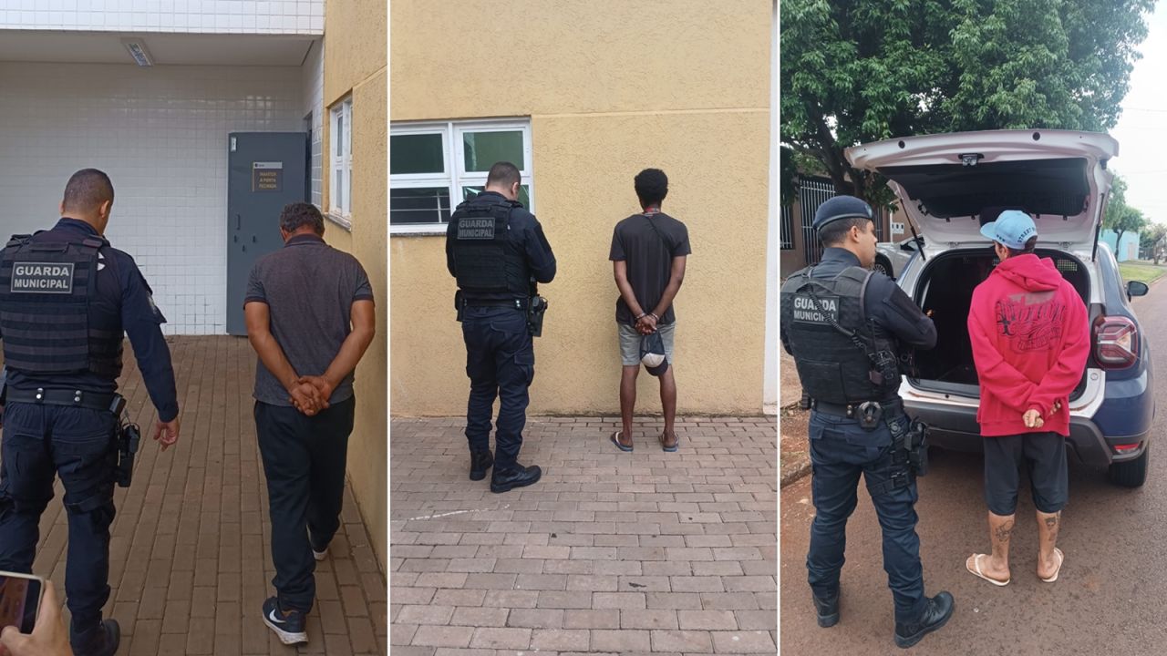 Três homens são presos pela Guarda Municipal por descumprimento de medida protetiva e mandado de prisão em Cascavel