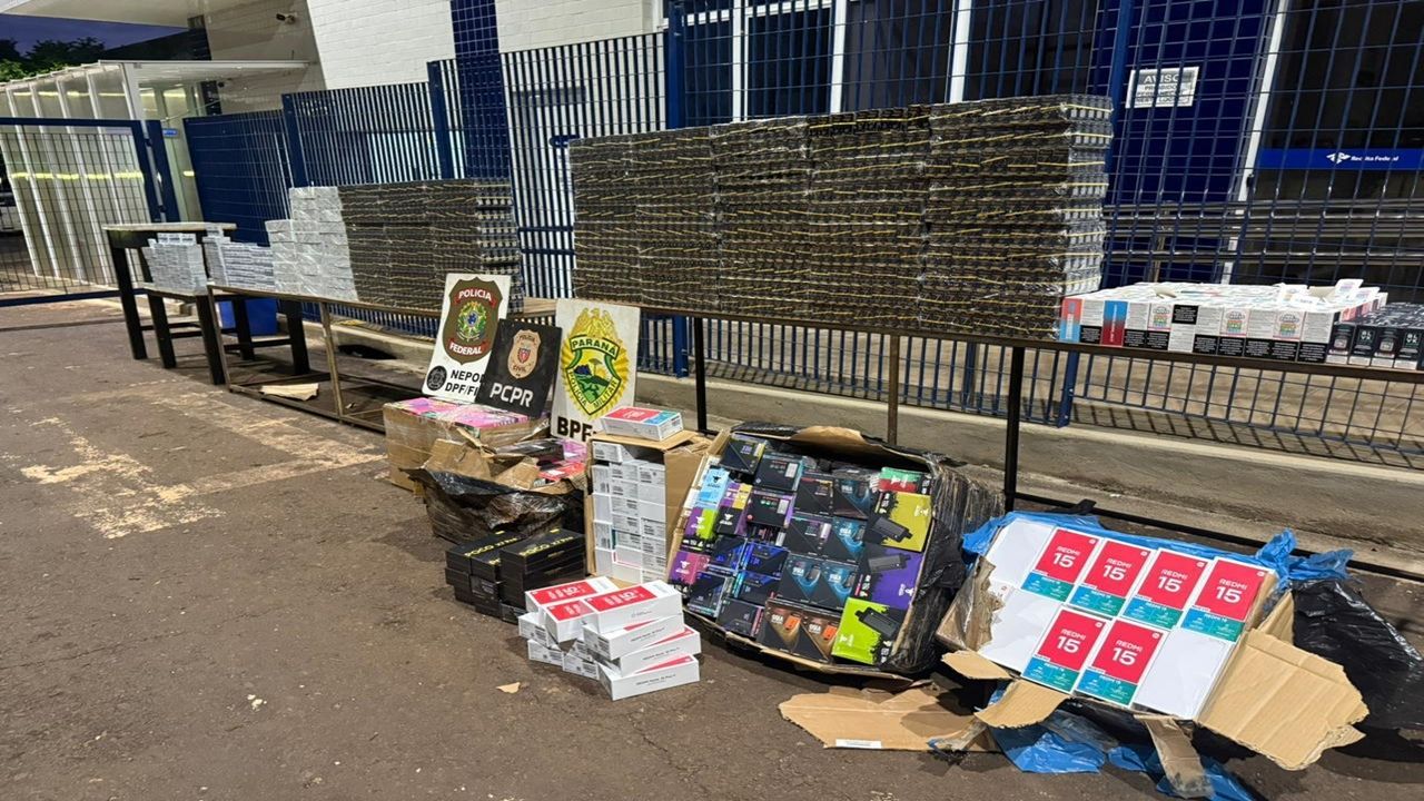 Ação conjunta apreende anabolizantes, cigarros eletrônicos e smartphones na região central de Foz do Iguaçu