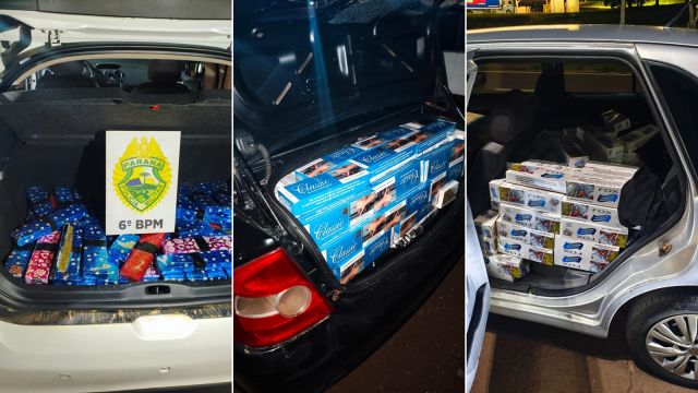 Operações da PM apreendem veículos, cigarros contrabandeados e mais de 170 kg de maconha em sequência de ações