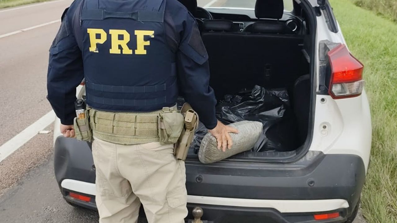 PRF apreende 121 quilos de maconha e skunk na BR-277 e prende motorista em flagrante no Paraná