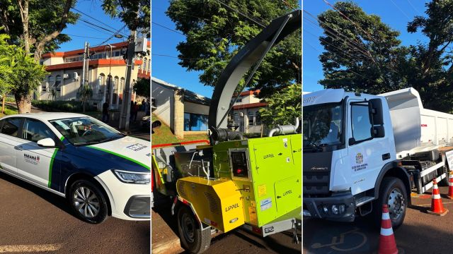 Imagem referente a notícia: Corbélia recebe caminhões, triturador e veículo para reforçar serviços públicos municipais