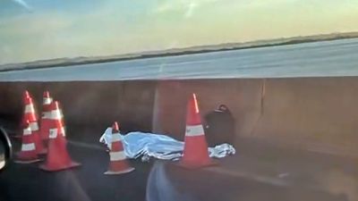 Imagem referente a notícia: Colisão entre moto e caminhão deixa um morto na Ponte Ayrton Senna em Guaíra