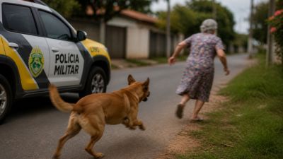 Imagem referente a notícia: Cachorro escapa de casa e ataca mulher de 62 anos em via pública no Bairro Guarujá