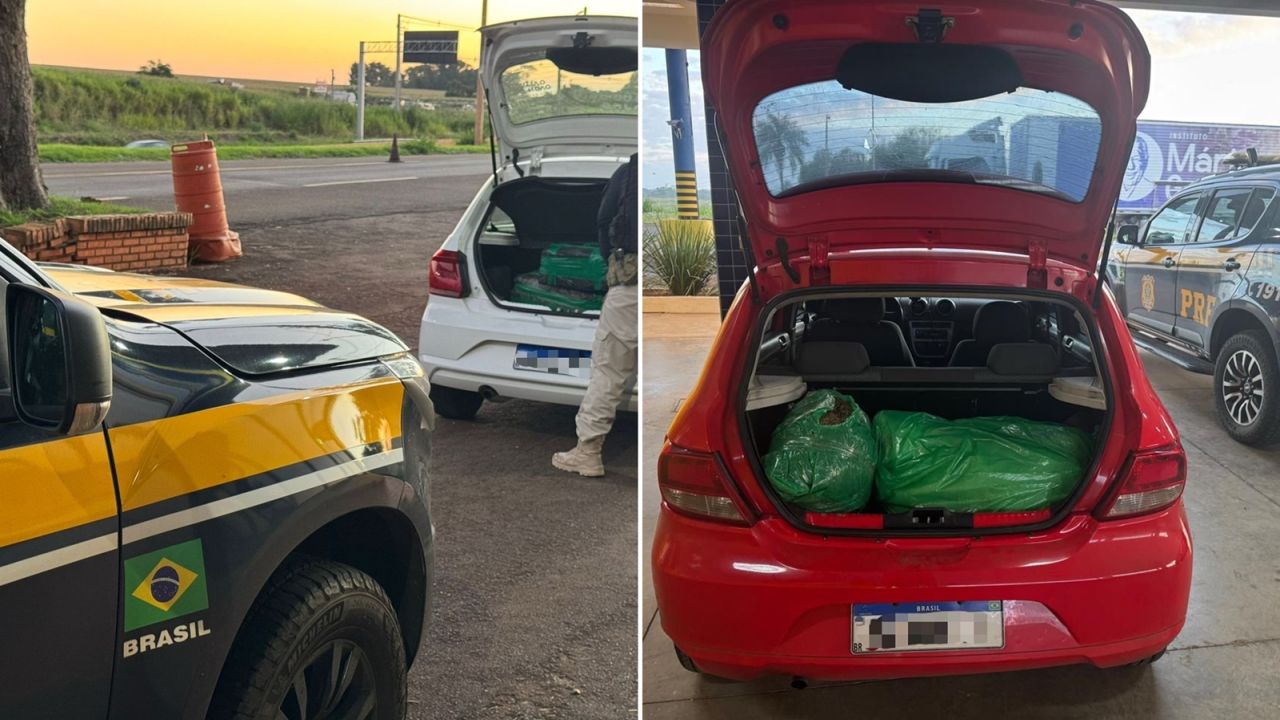 PRF intercepta dois motoristas de aplicativo transportando drogas na região de fronteira do Paraná