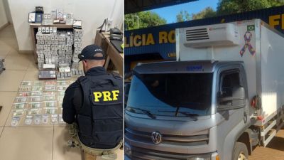 Imagem referente a notícia: PRF apreende coleção rara com 2,5 mil moedas e 400 cédulas estrangeiras em caminhão na BR-277, em Cascavel