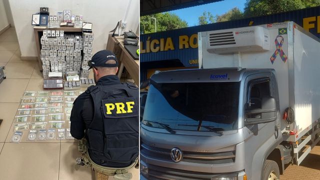 PRF apreende coleção rara com 2,5 mil moedas e 400 cédulas estrangeiras em caminhão na BR-277, em Cascavel