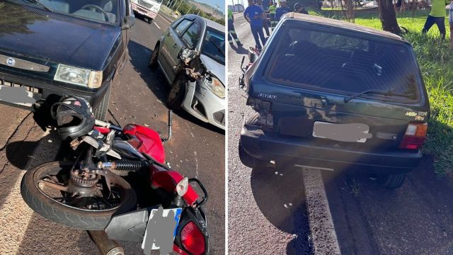 Imagem referente a notícia: Colisão em sequência na BR-369 deixa motociclista ferido em Cambará