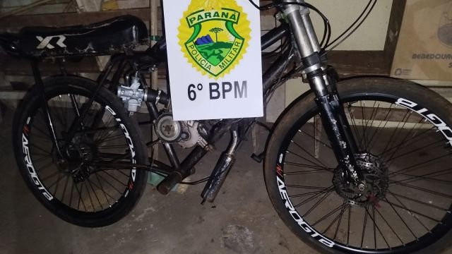 Imagem referente a notícia: Bicicleta motorizada irregular é apreendida após denúncias de perturbação em Três Barras do Paraná