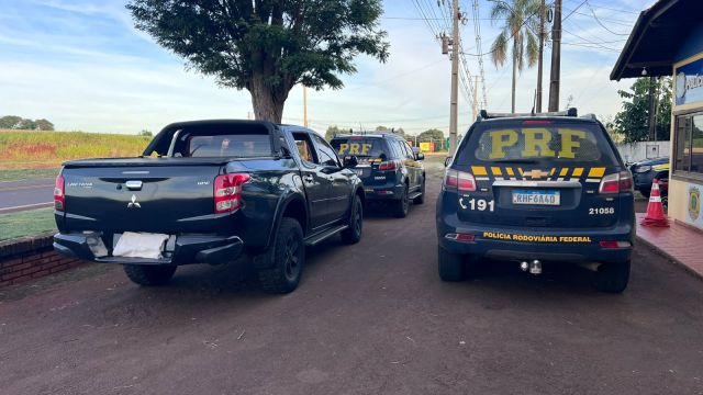 PRF recupera caminhonete furtada após perseguição e evita tragédia com veículo desgovernado na BR-163