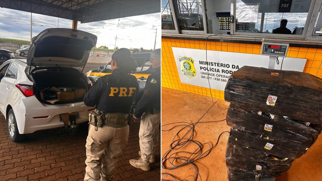 PRF intercepta “viagem do tráfico” na BR-277 e apreende 100 kg de maconha em Cascavel