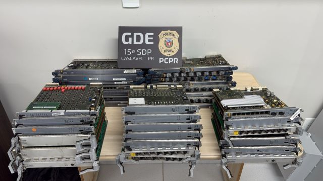 Funcionário é investigado por furtar equipamentos de empresa de telecomunicações em Cascavel; prejuízo chega a R$ 90 mil