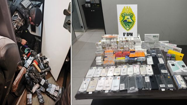 Medicamentos para emagrecimento e celulares são apreendidos em ônibus na BR em Cascavel após ação do CHOQUE