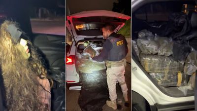 Imagem referente a notícia: Traficante usa boneco com peruca para fingir casal, foge da PRF e abandona 255 kg de skunk na BR-277, no oeste do Paraná