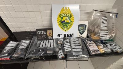 Imagem referente a notícia: Operação Elo Forte prende 7 suspeitos e apreende submetralhadora, drogas e armas em Cascavel