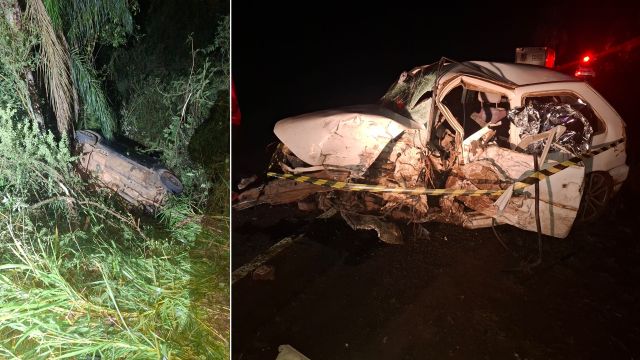 Imagem referente a notícia: Colisão frontal na PR-281 deixa um morto e três feridos em Mangueirinha, no Paraná