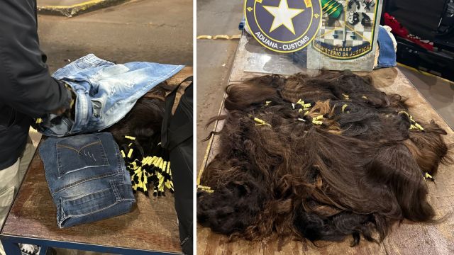 Imagem referente a notícia: Receita Federal apreende 15 kg de cabelo humano avaliados em R$ 150 mil na Ponte da Amizade