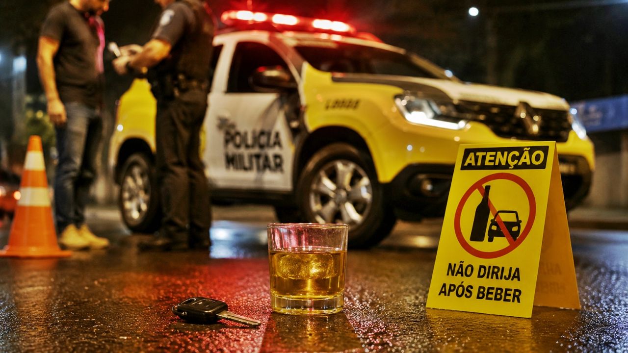 Dois motoristas são presos por embriaguez ao volante após acidentes em Cascavel