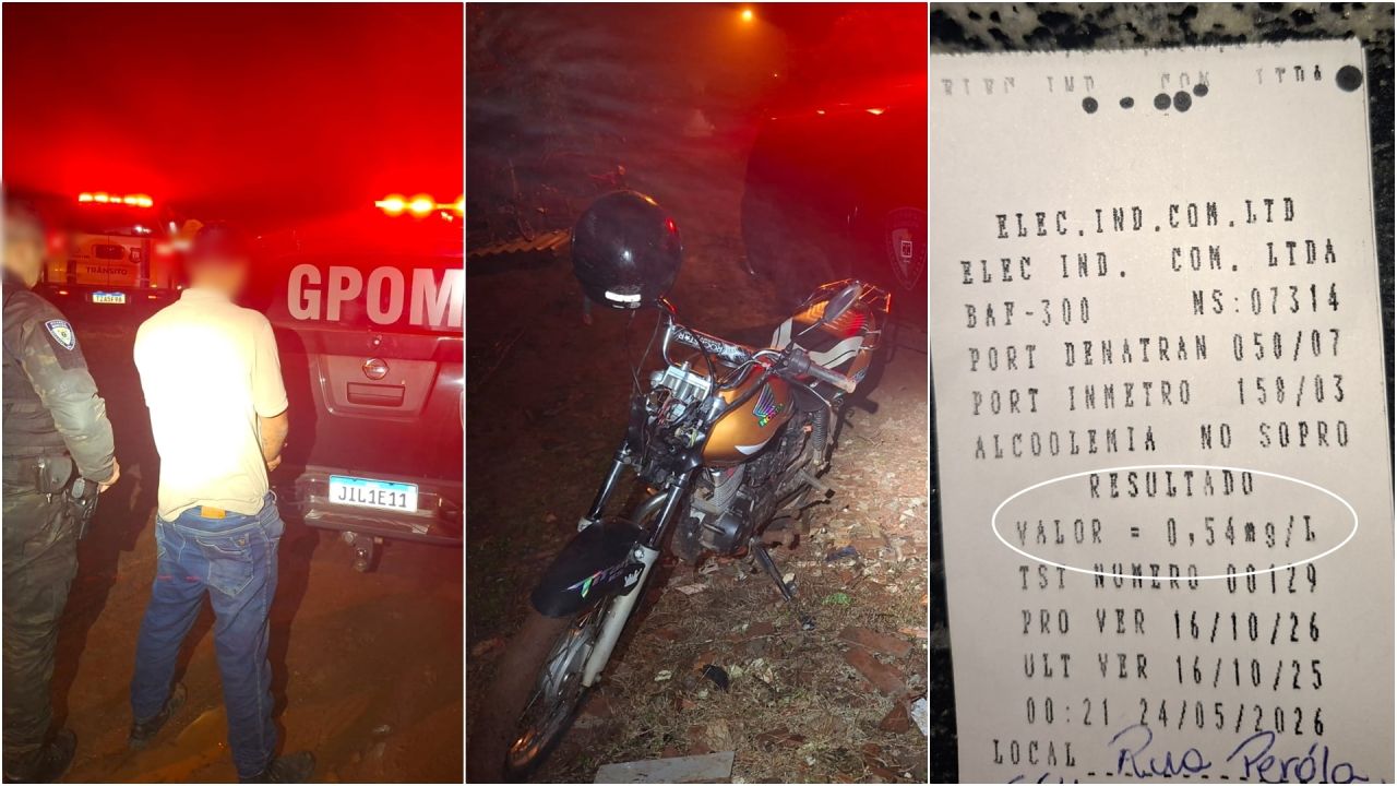 Motociclista venezuelano embriagado foge da Guarda Municipal, cai durante perseguição e acaba preso em Cascavel