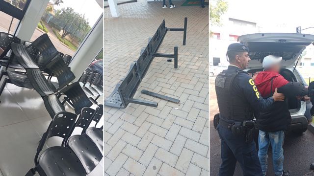 Imagem referente a notícia: Casal é preso após ameaças e quebra-quebra na UPA Brasília em Cascavel