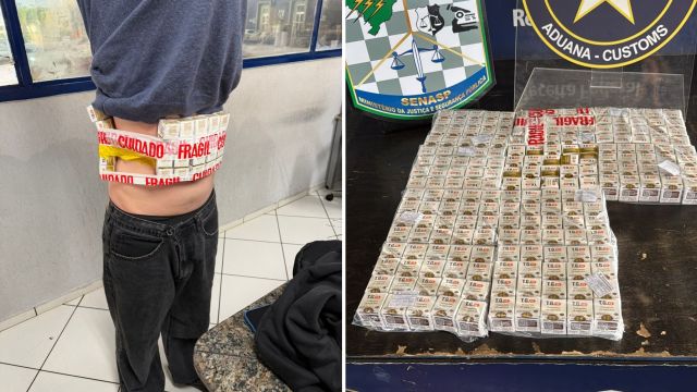 Receita Federal apreende 800 ampolas de medicamentos emagrecedores com estudantes de medicina na Ponte da Amizade
