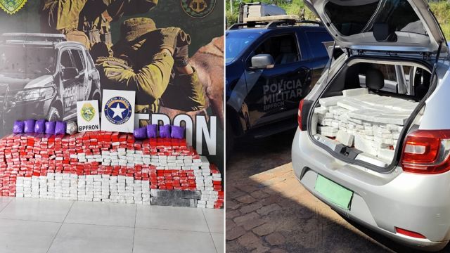 BPFRON e Receita Federal apreendem quase 400 kg de maconha e detêm adolescentes no Paraná
