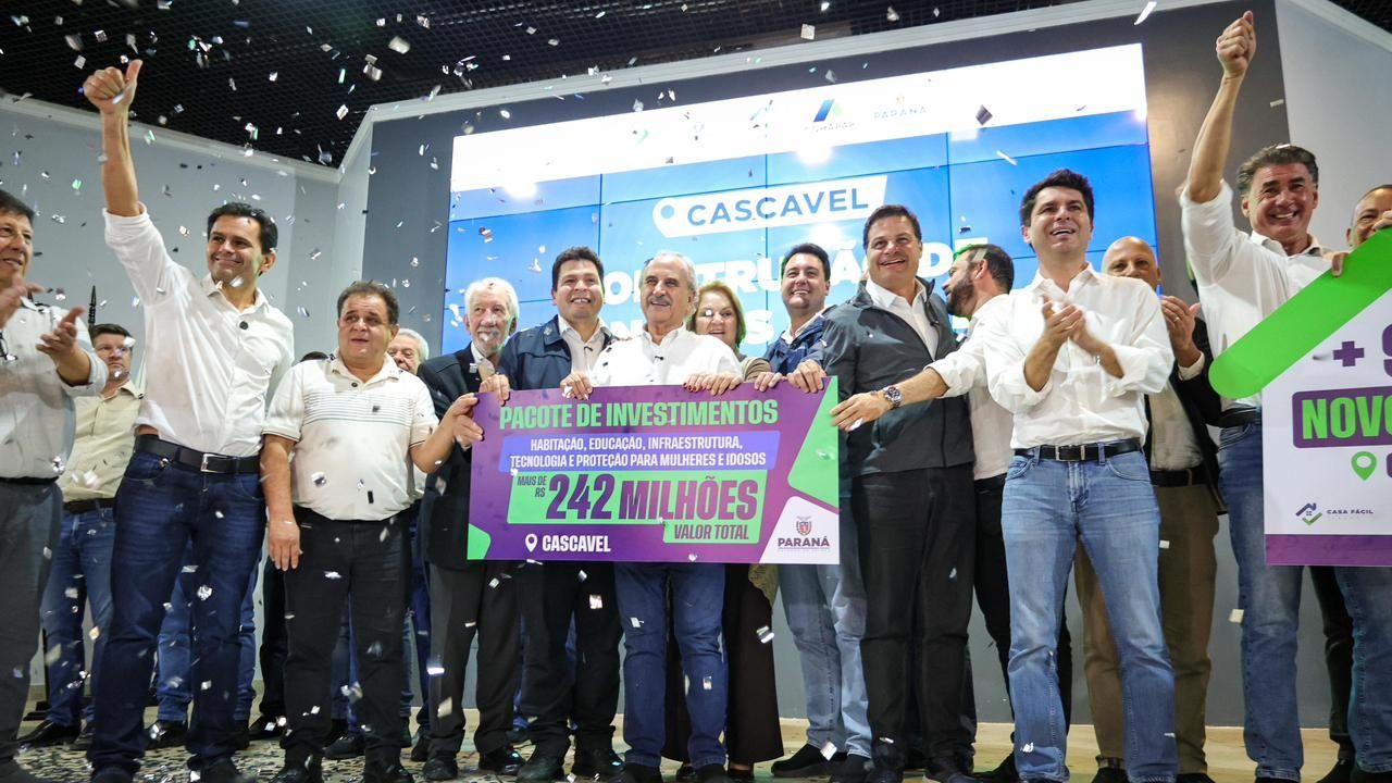 Com Ratinho Junior, Gugu Bueno participa de anúncio de R$ 242 milhões em investimentos para Cascavel