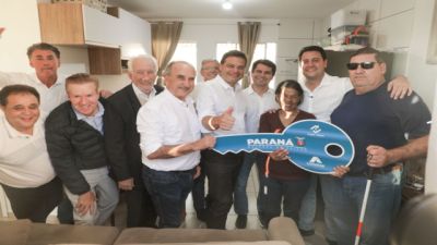 Imagem referente à notícia: ENVELHECER COM DIGNIDADE | Condomínio do Idoso recebe visita do governador Ratinho Junior e reforça avanço das políticas habitacionais em Cascavel