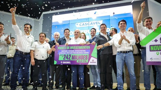 Com Ratinho Junior, Gugu Bueno participa de anúncio de R$ 242 milhões em investimentos para Cascavel