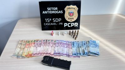 Imagem referente a notícia: Homem é preso por tráfico de drogas após operação da Polícia Civil e Guarda Municipal em Cascavel