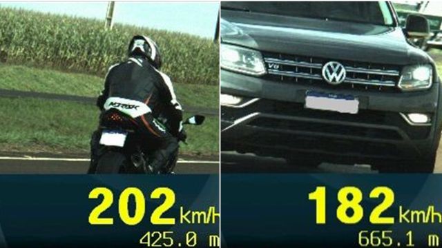 PRF flagra motocicleta a mais de 200 km/h na BR-163 em Quatro Pontes