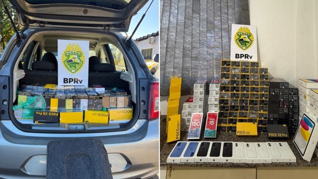Operação Corpus Christi apreende 147 eletrônicos em carro abordado no oeste do Paraná