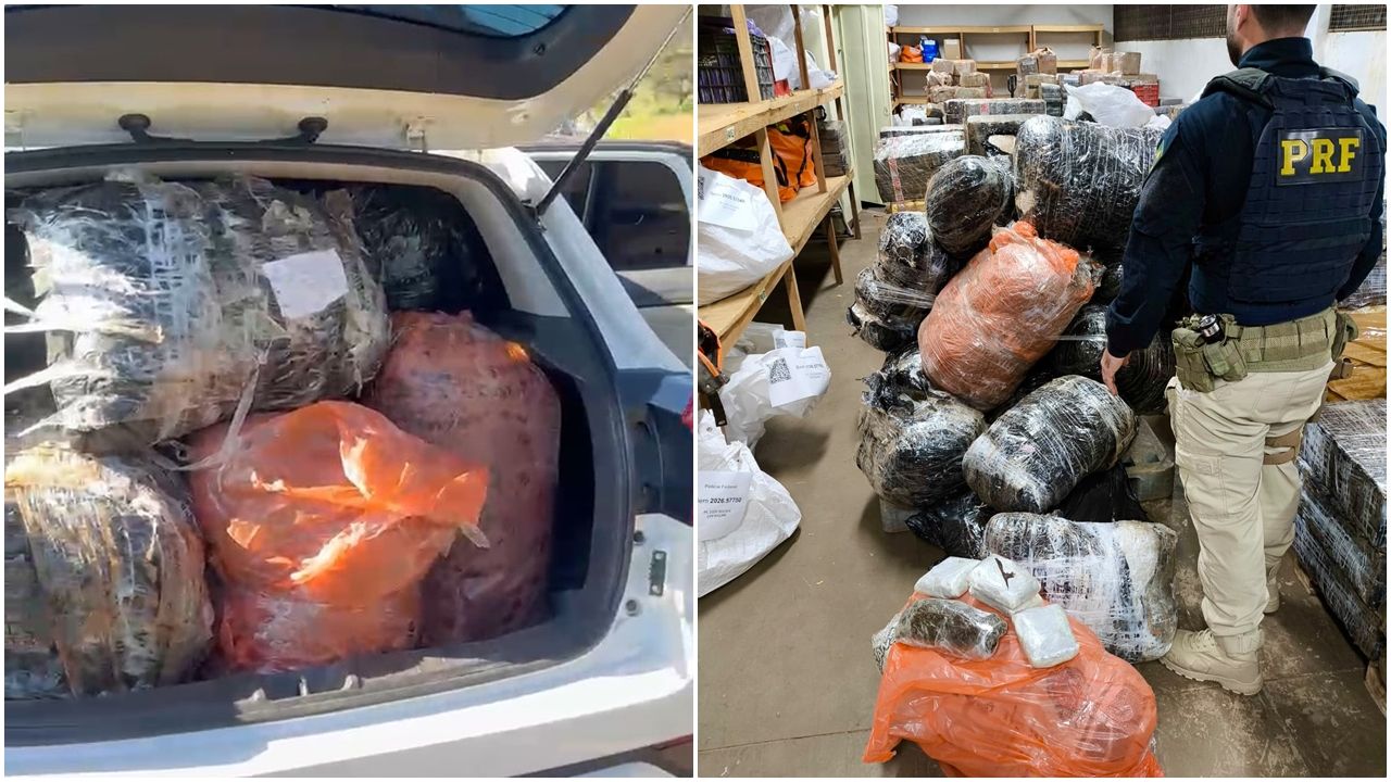 PRF recupera veículo roubado carregado com drogas e prende traficante após buscas na BR-277, em Céu Azul