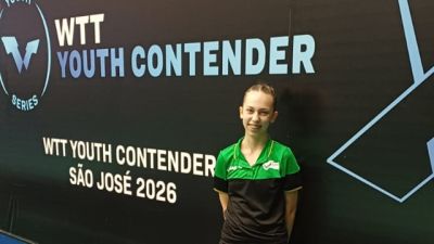Imagem referente a notícia: Karoline Gomes Oliveira Gruchoski disputa torneio internacional e representa o Brasil no WTT Youth Contender São José 2026