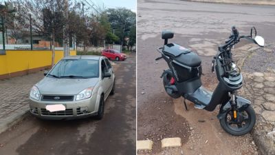 Imagem referente à notícia: Colisão frontal entre carro e veículo elétrico deixa mulher ferida no bairro São Cristóvão, em Cascavel