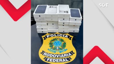 Imagem referente à notícia: PRF apreende celulares importados e prende motorista após fuga e tentativa de colisão na BR-277 em Santa Tereza do Oeste
