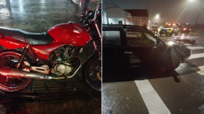 Imagem referente à notícia: Motociclista fica ferido após colisão frontal e motorista foge sem prestar socorro em Cascavel