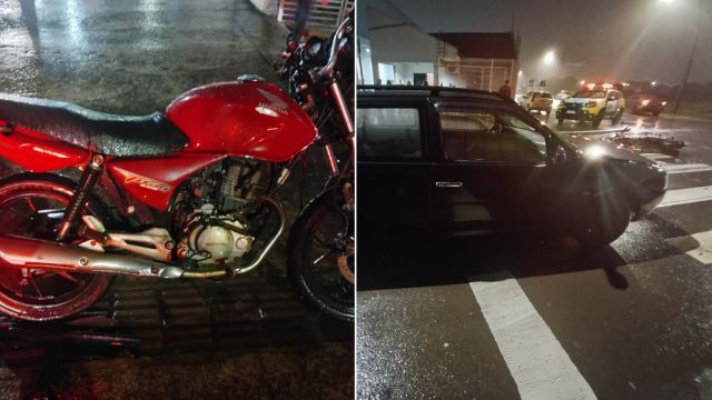 Motociclista fica ferido após colisão frontal e motorista foge sem prestar socorro em Cascavel